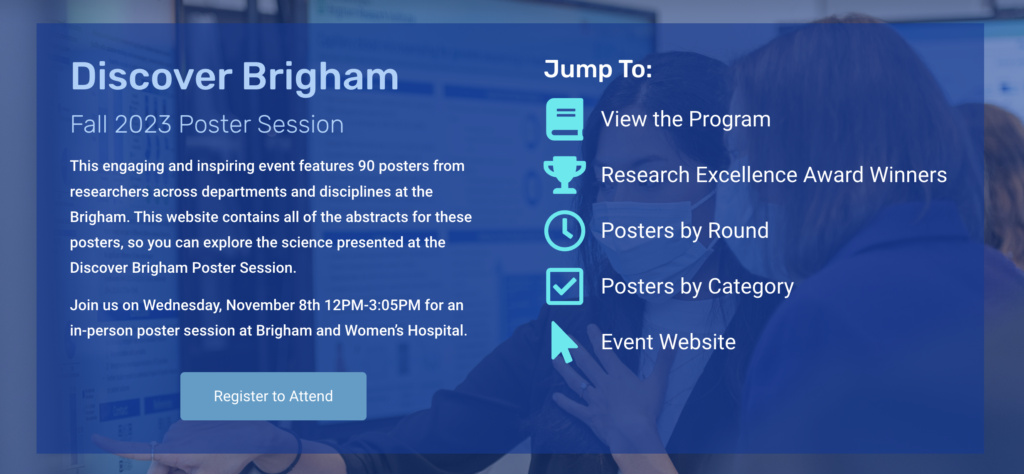 Screenshot of the poster session website